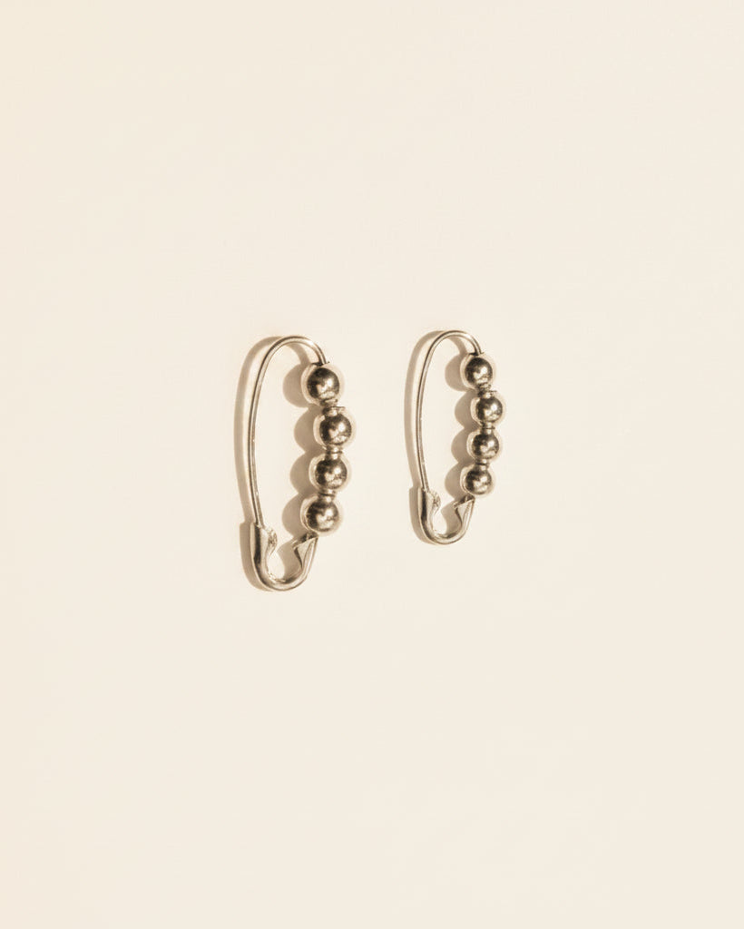 Loren Stewart :: Mini Safety Pin Bead Earring SINGLE, Sterling