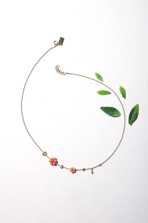 ILD :: Garden Necklace, Coral Flower Short