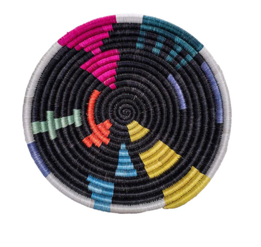 Kazi :: 6" Small Black & Neon Mtoto Round Basket