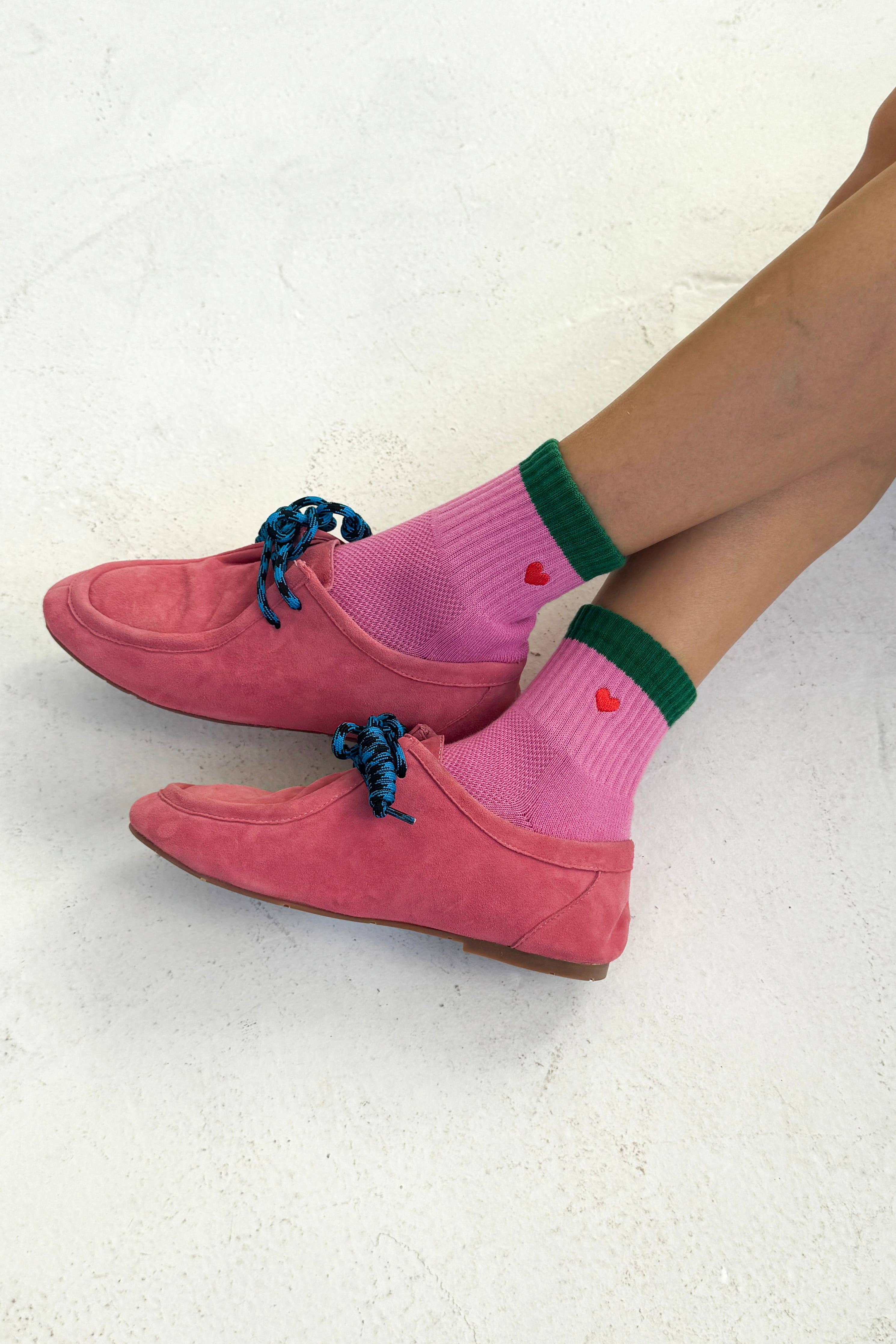 Le Bon Shoppe :: Embroidered Color Block Girlfriend Socks
