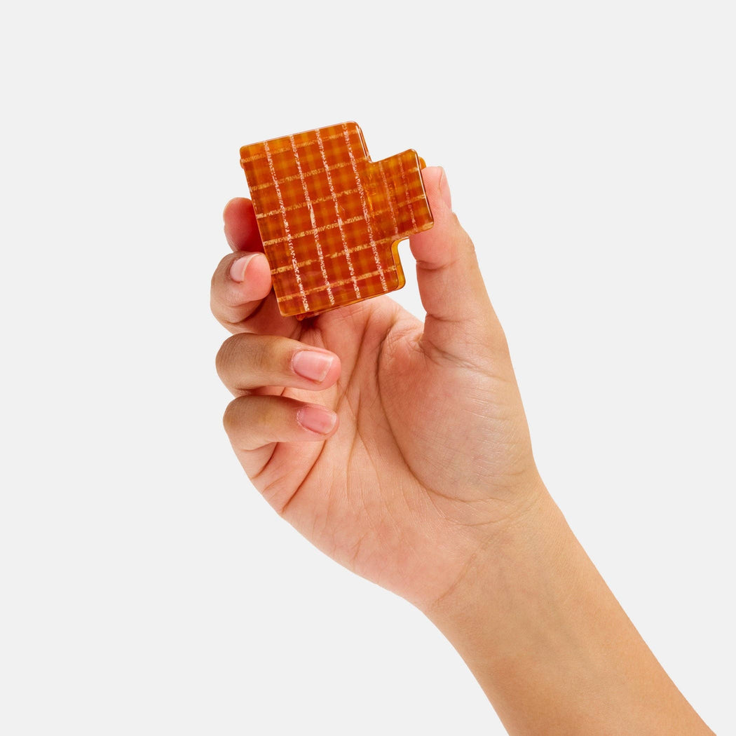 CHUNKS :: Midi Box Claw in Caramel Plaid