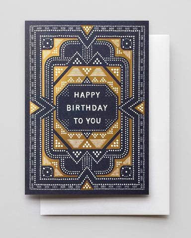 Hammerpress :: Sashiko Birthday Card with Gold Foil