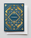 Hammerpress :: Sashiko Thank You Card with Gold Foil