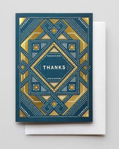 Hammerpress :: Sashiko Thank You Card with Gold Foil