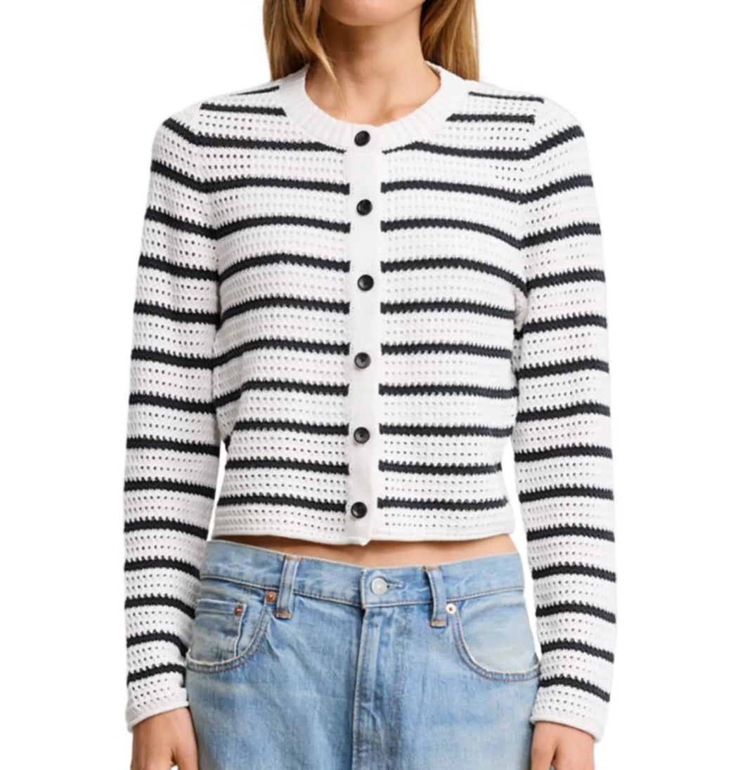 Denimist :: Stripe Crochet Shrunken Cardigan