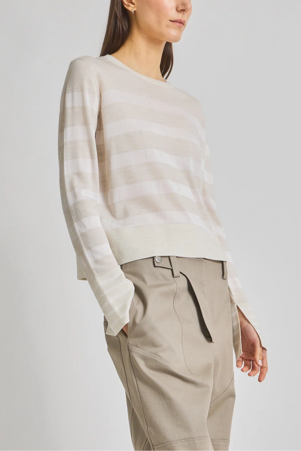 Saint Art :: Odette Striped Knit Sweater, Off White