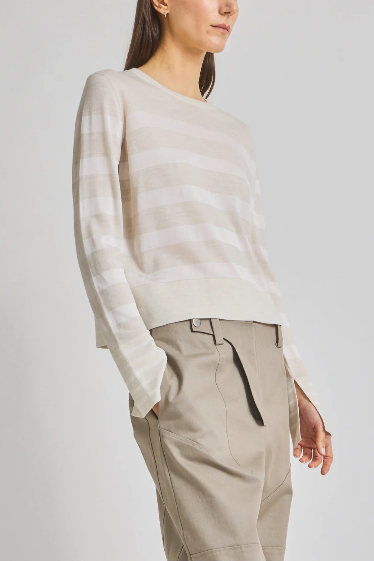 Saint Art :: Odette Striped Knit Sweater, Off White