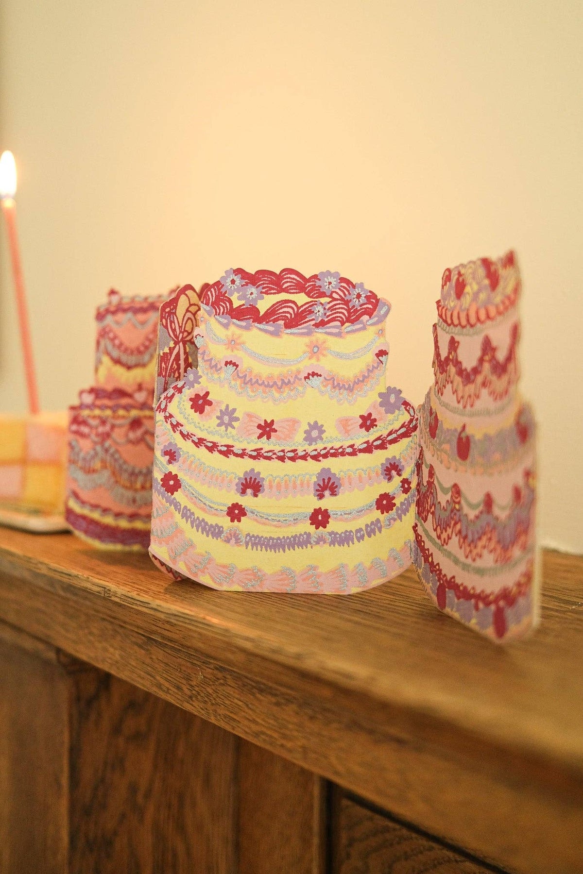 East End Press :: Birthday Cake Concertina Greeting Card