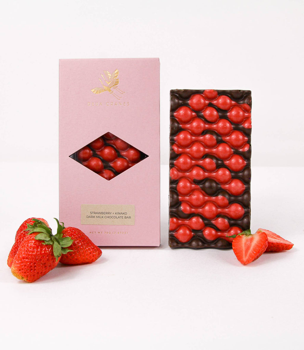 Deux Cranes :: Strawberry + Kinako Dark Milk Chocolate, Limited Edition