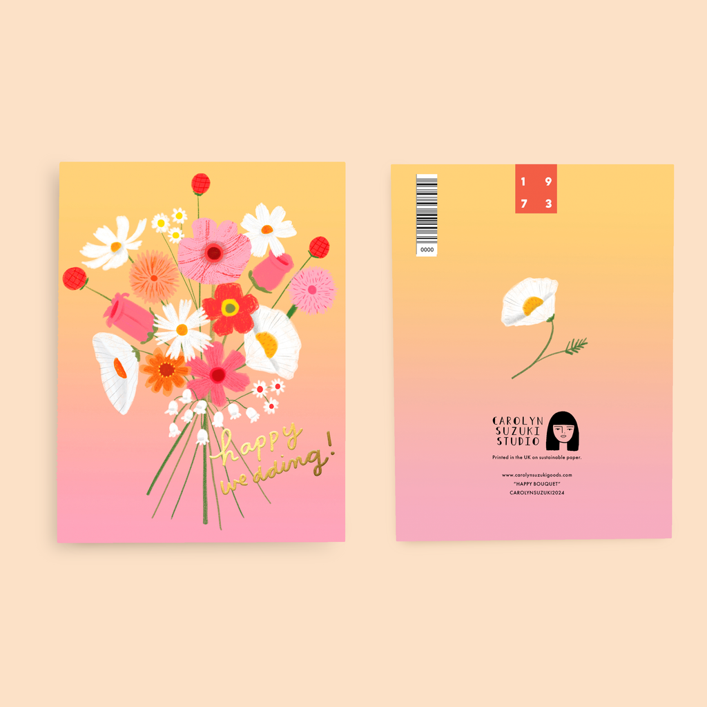 Carolyn Suzuki :: Happy Bouquet Wedding Card
