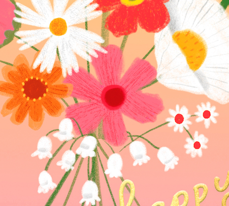 Carolyn Suzuki :: Happy Bouquet Wedding Card