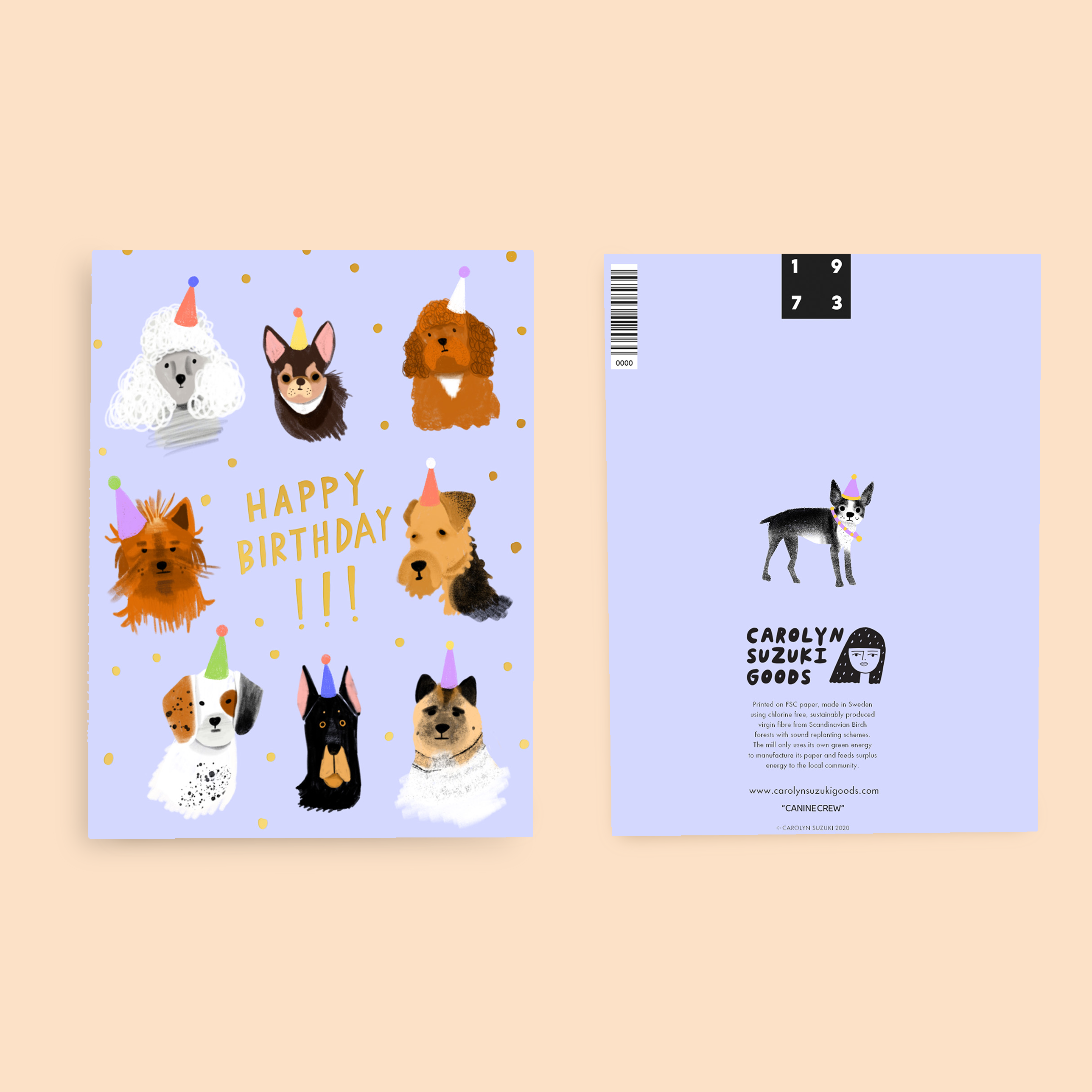 Carolyn Suzuki :: Canine Crew Birthday Card