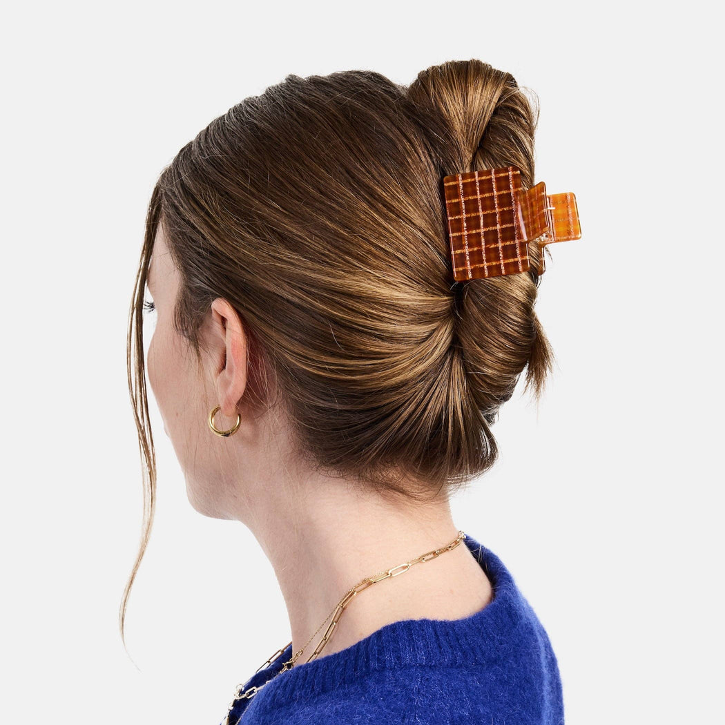 CHUNKS :: Midi Box Claw in Caramel Plaid