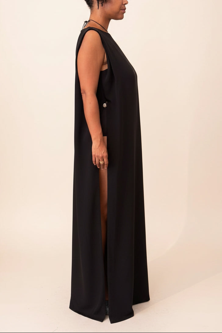 Sloan :: Crepe Boatneck Gown