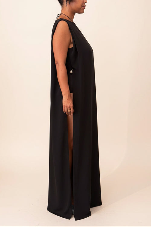 Sloan :: Crepe Boatneck Gown