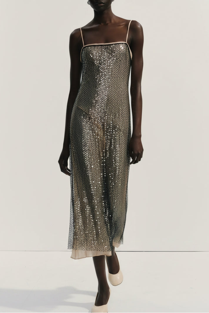 Saint Art :: Orleans Mesh Sequin Dress, Black