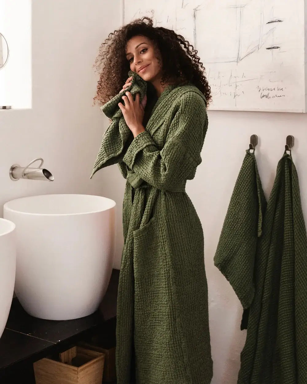MagicLinen :: Waffle linen robe