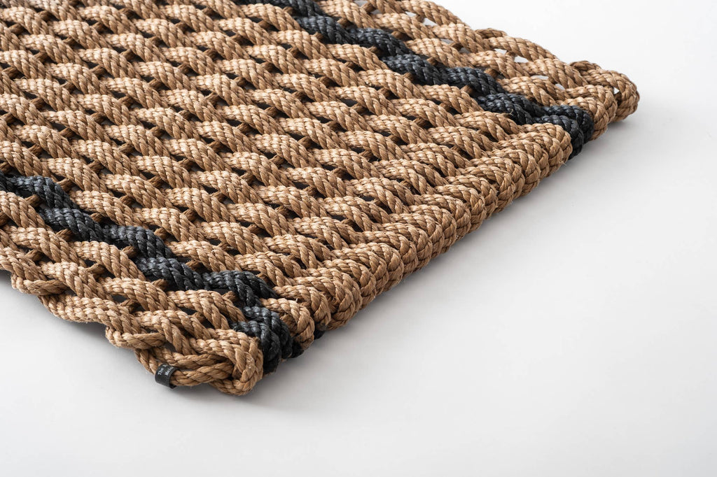 The Rope Co. ::  Stripes Doormat, Wheat & Charcoal