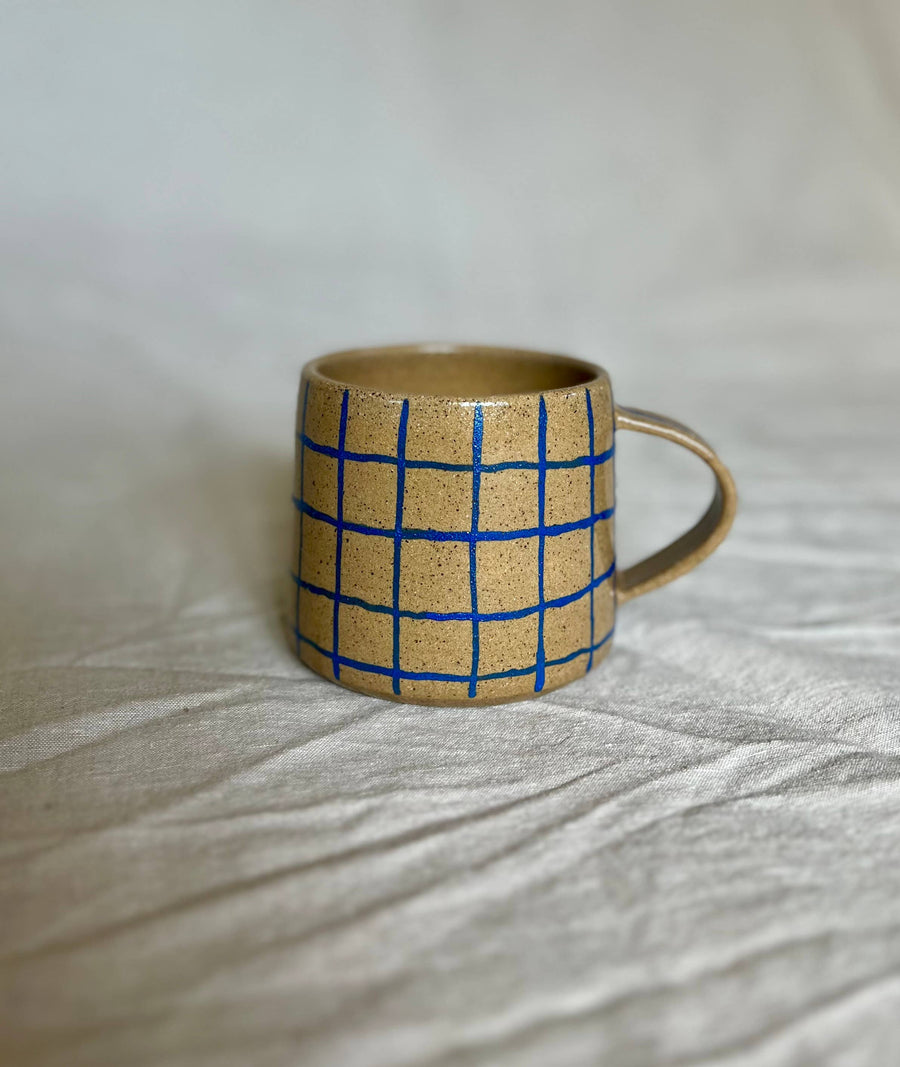 Void & Form Ceramics ::  Blue Checkered Mug