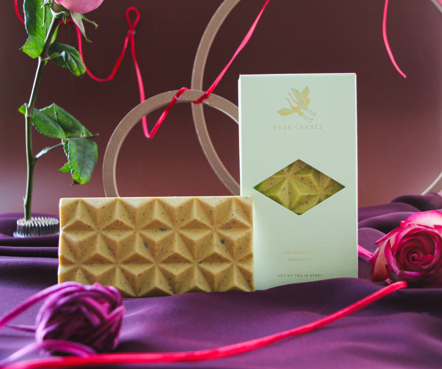 Deux Cranes :: Limited Edition Pistachio Rose Chocolate