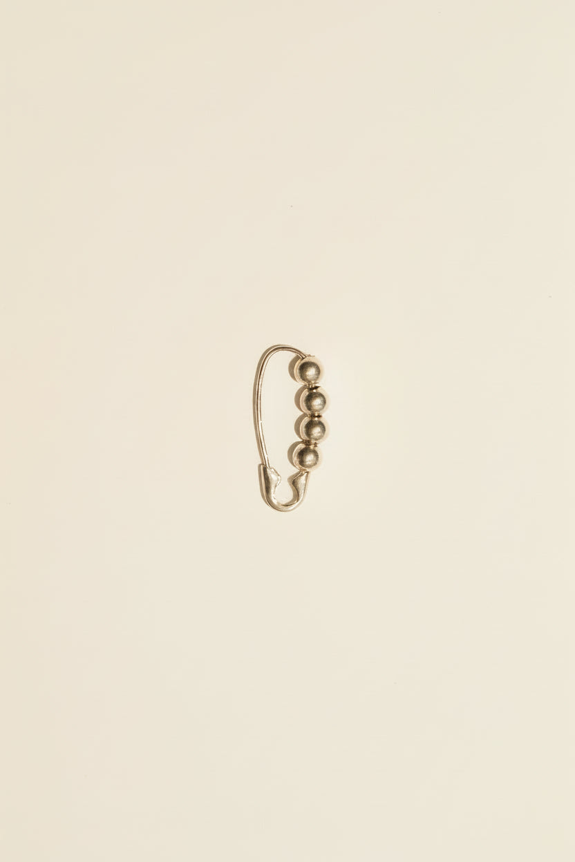 Loren Stewart :: Mini Safety Pin Bead Earring SINGLE, Sterling Silver