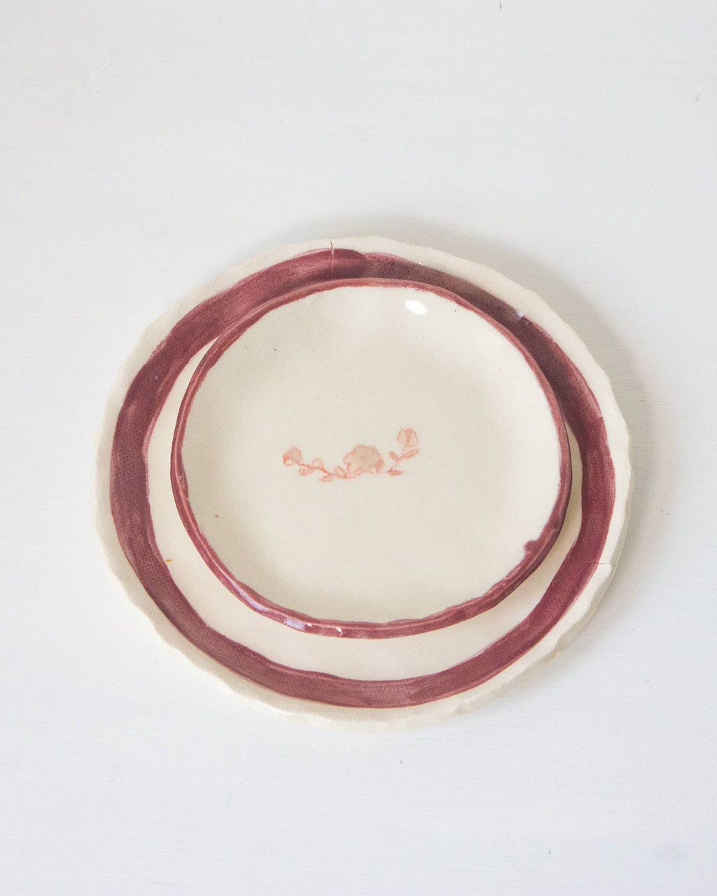 Erika Christine Ceramics :: Hyacinth Catchall Plate, Raspberry