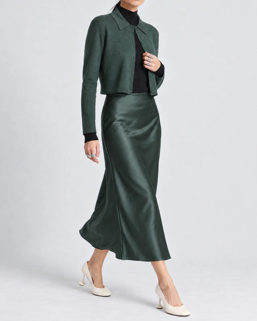 Saint Art :: Talia Charmeuse Maxi Skirt, Deep Forest