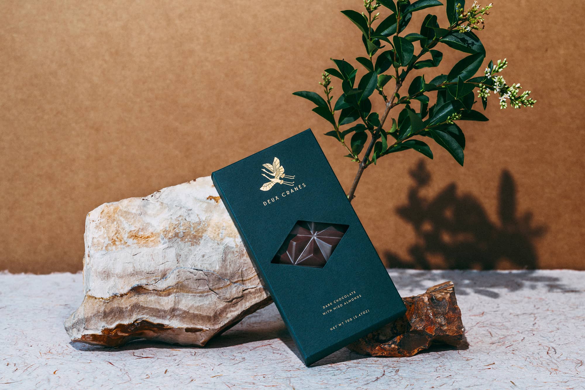 Deux Cranes :: Dark Chocolate with Miso Almonds (Dairy Free)