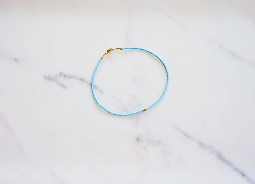Margaret Solow :: Heishi Turquoise + 23kt Bead Bracelet