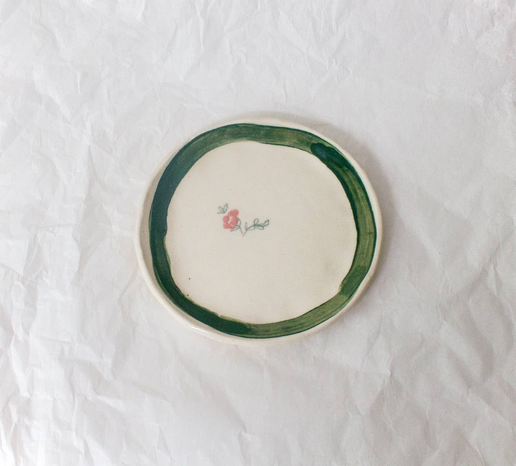 Erika Christine Ceramics :: Cornflower Catchall Plate, Emerald
