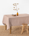 MagicLinen ::MagicLinen :: Linen Tablecloth, Cinnamon Gingham