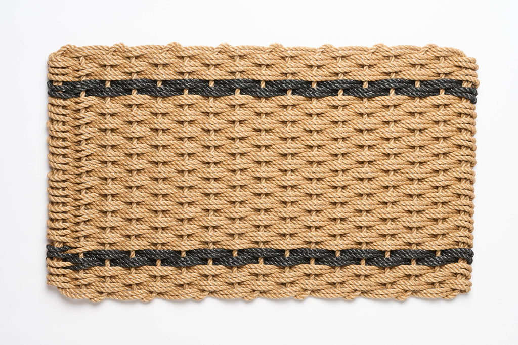 The Rope Co. ::  Stripes Doormat, Wheat & Charcoal