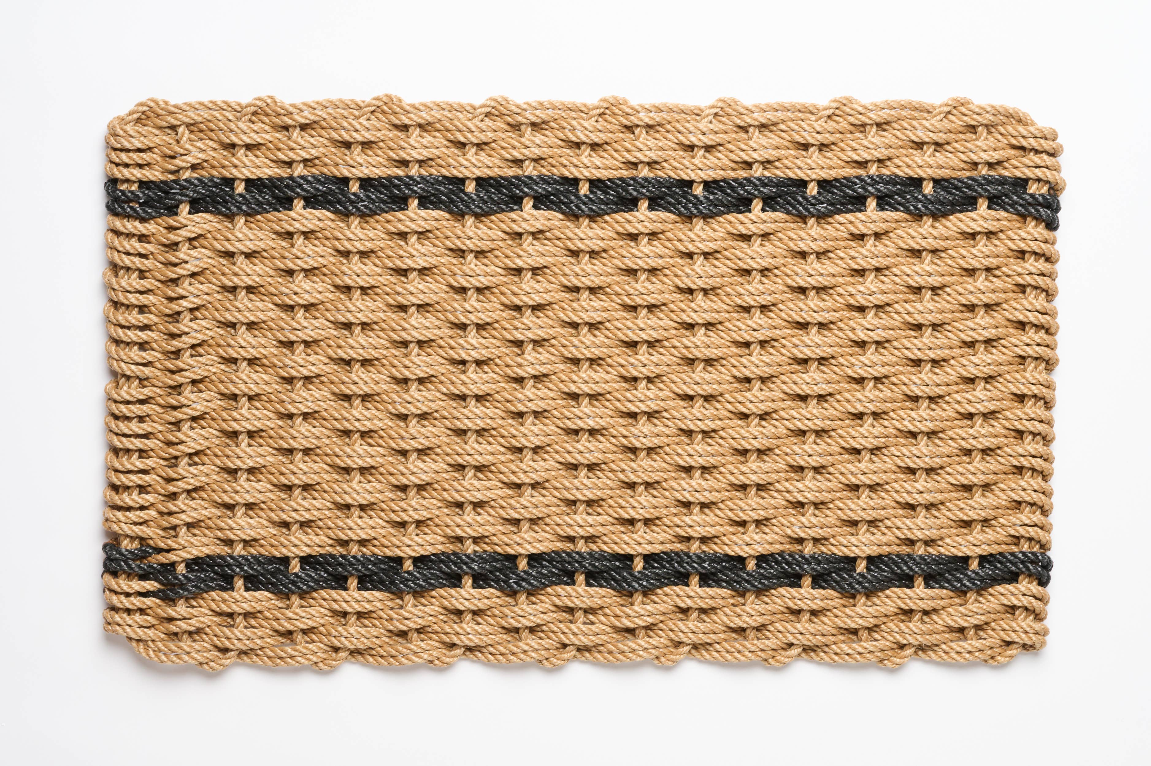 The Rope Co. ::  Stripes Doormat, Wheat & Charcoal