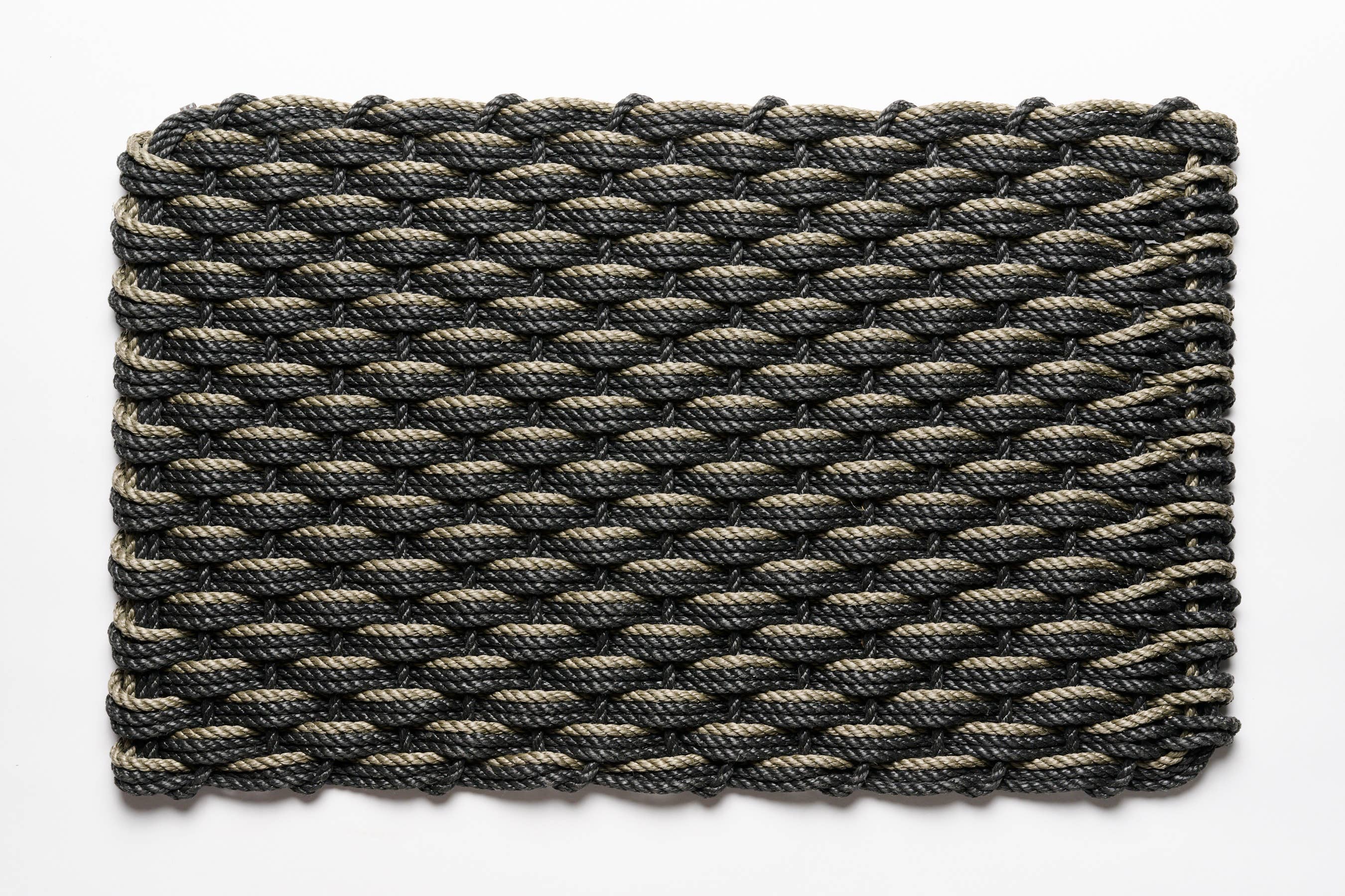 The Rope Co. :: Triple Weave Doormat, Charcoal & Mushroom