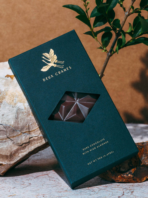 Deux Cranes :: Dark Chocolate with Miso Almonds (Dairy Free)