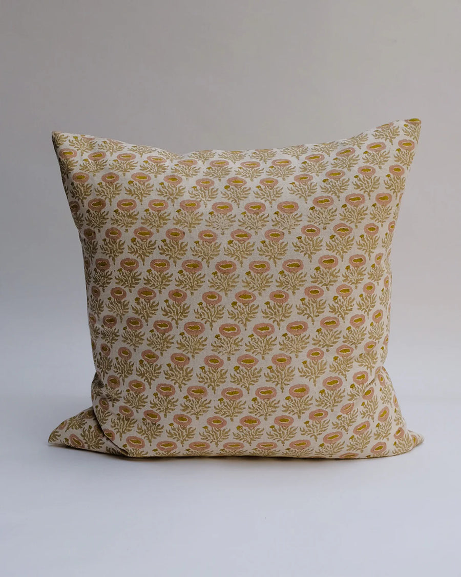 Soil to Studio :: Rumi Linen Pillowcase, 22x22" Rosewater