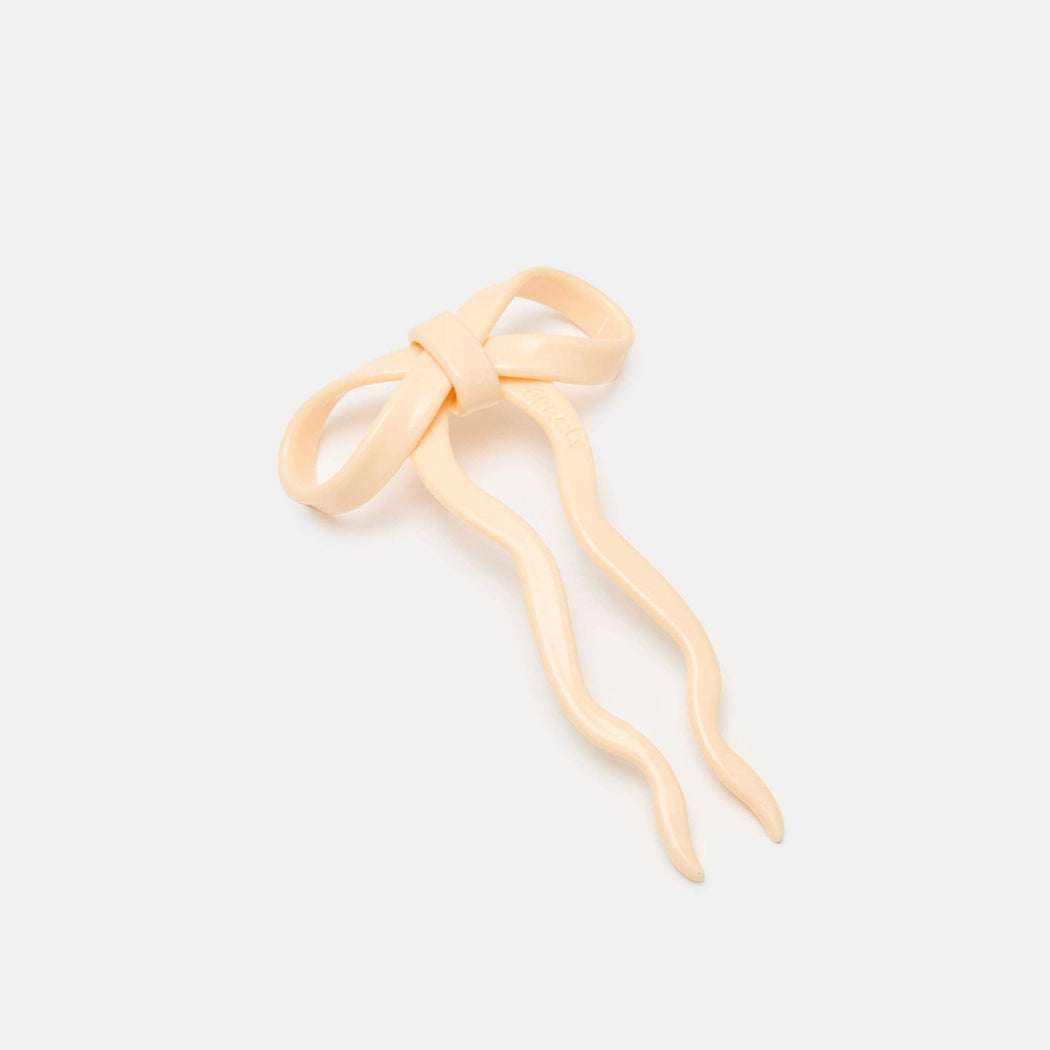 CHUNKS :: Bow Hairpin in Small Cream