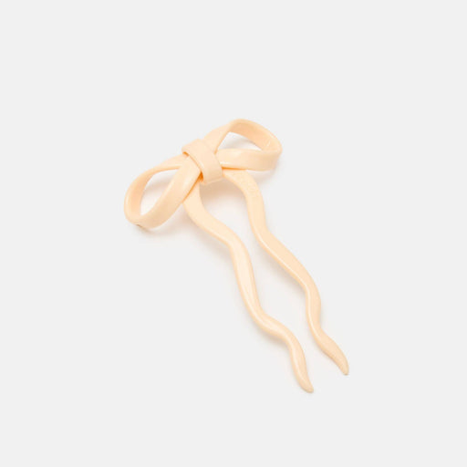 CHUNKS :: Bow Hairpin in Small Cream