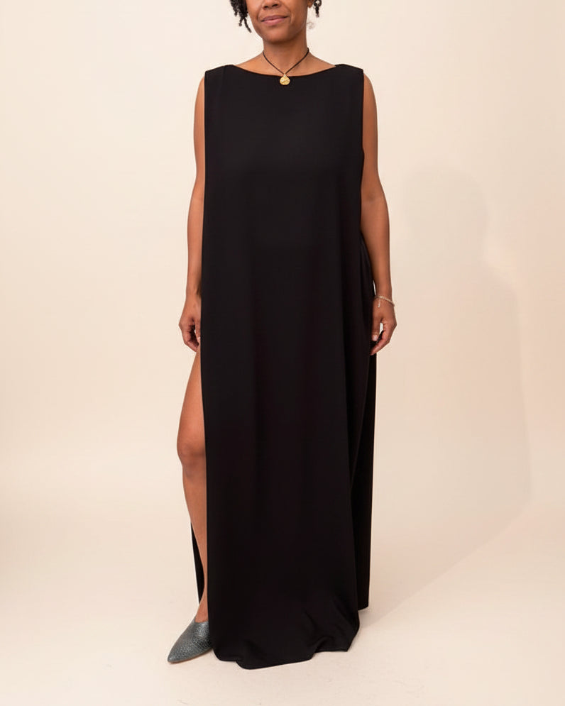 Sloan :: Crepe Boatneck Gown