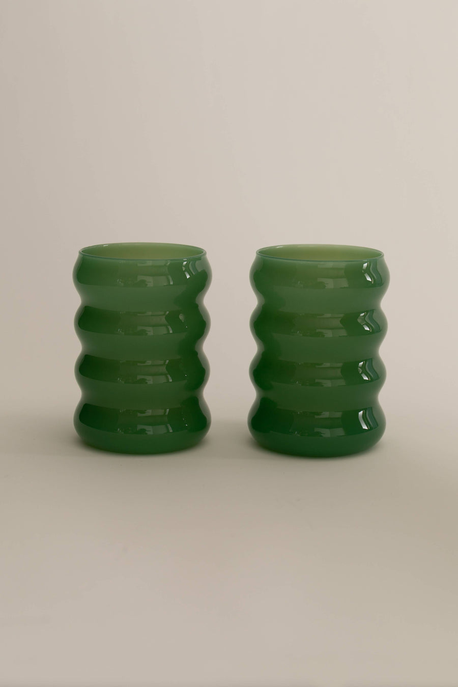 Sophie Lou Jacobsen :: Opaque Ripple Cup, Jade, Set of 2