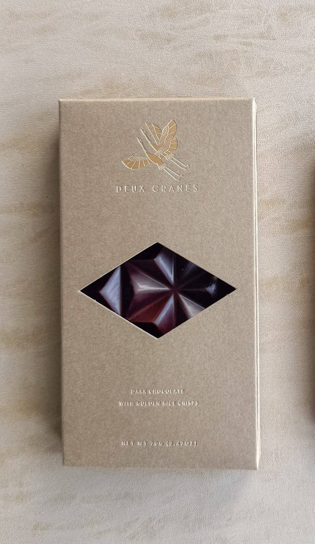 Deux Cranes :: Dark Chocolate with Golden Rice Crisps