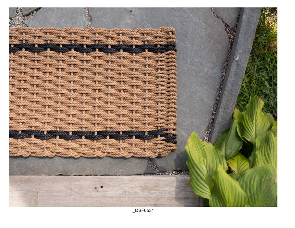 The Rope Co. ::  Stripes Doormat, Wheat & Charcoal
