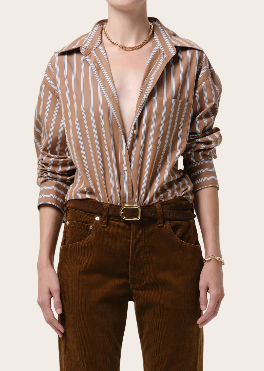 Citizens of Humanity :: Thea Boyfriend Shirt, Copper Stripe