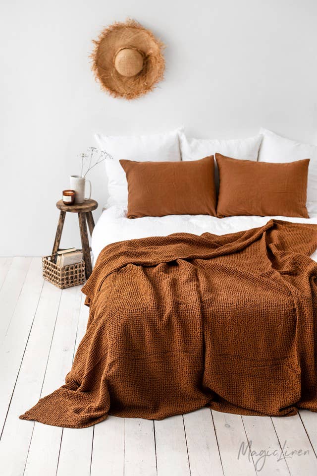 MagicLinen :: Linen waffle blanket in various colors