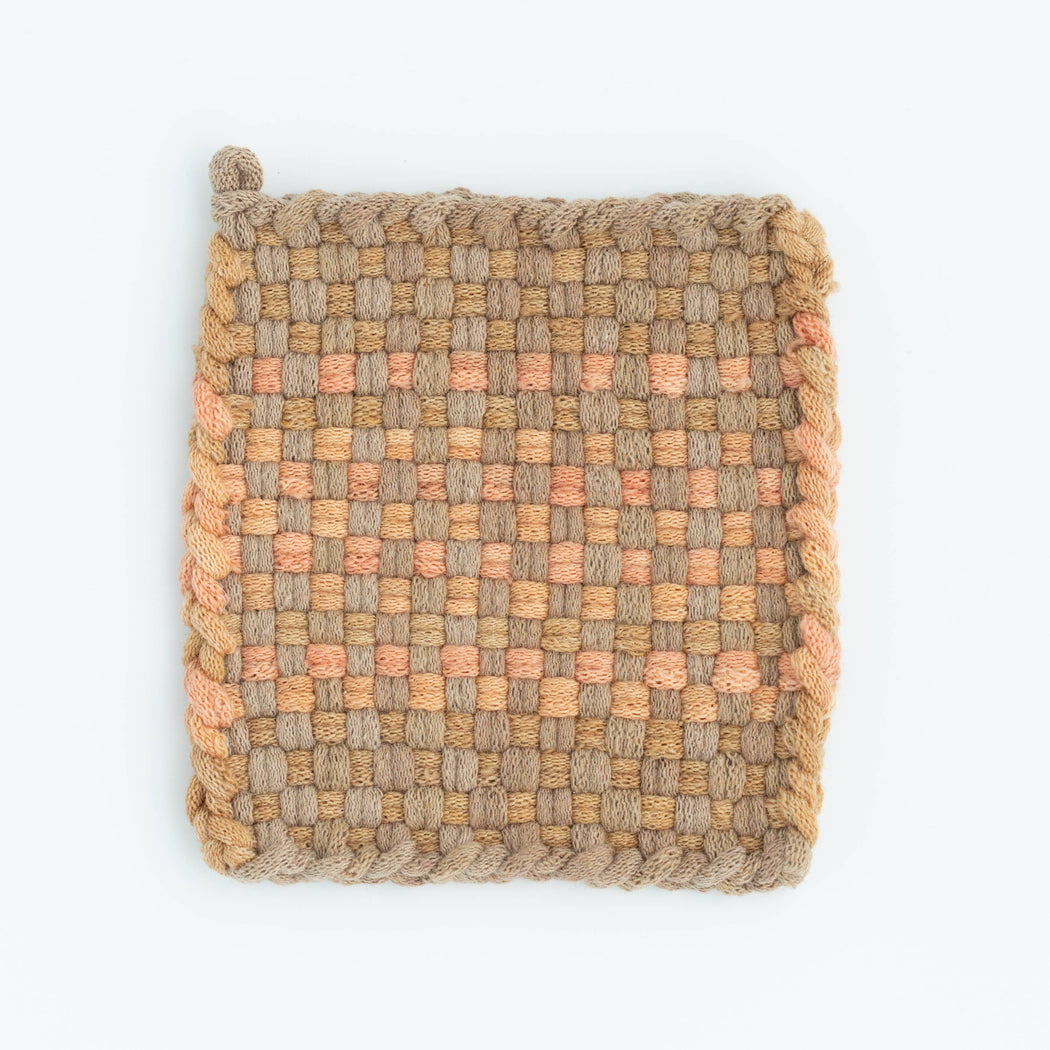 Kate Kilmurray :: Hand Dyed Wool Pot Holder, Soft Peach & Earth