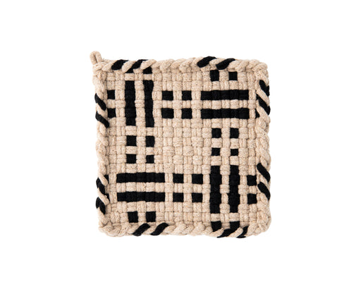 Kate Kilmurray :: Pot Holder, Flax, Black