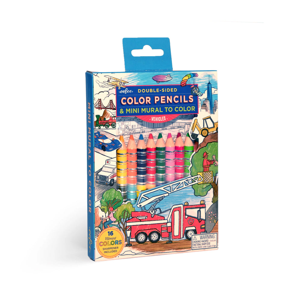 Eeboo :: Vehicles Mini Mural and Pencils