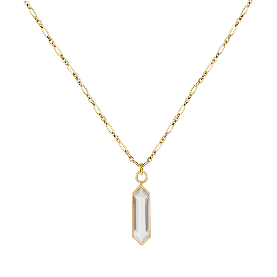 Metier Jewelry :: Moonstone + Black Diamond Pendant Necklace