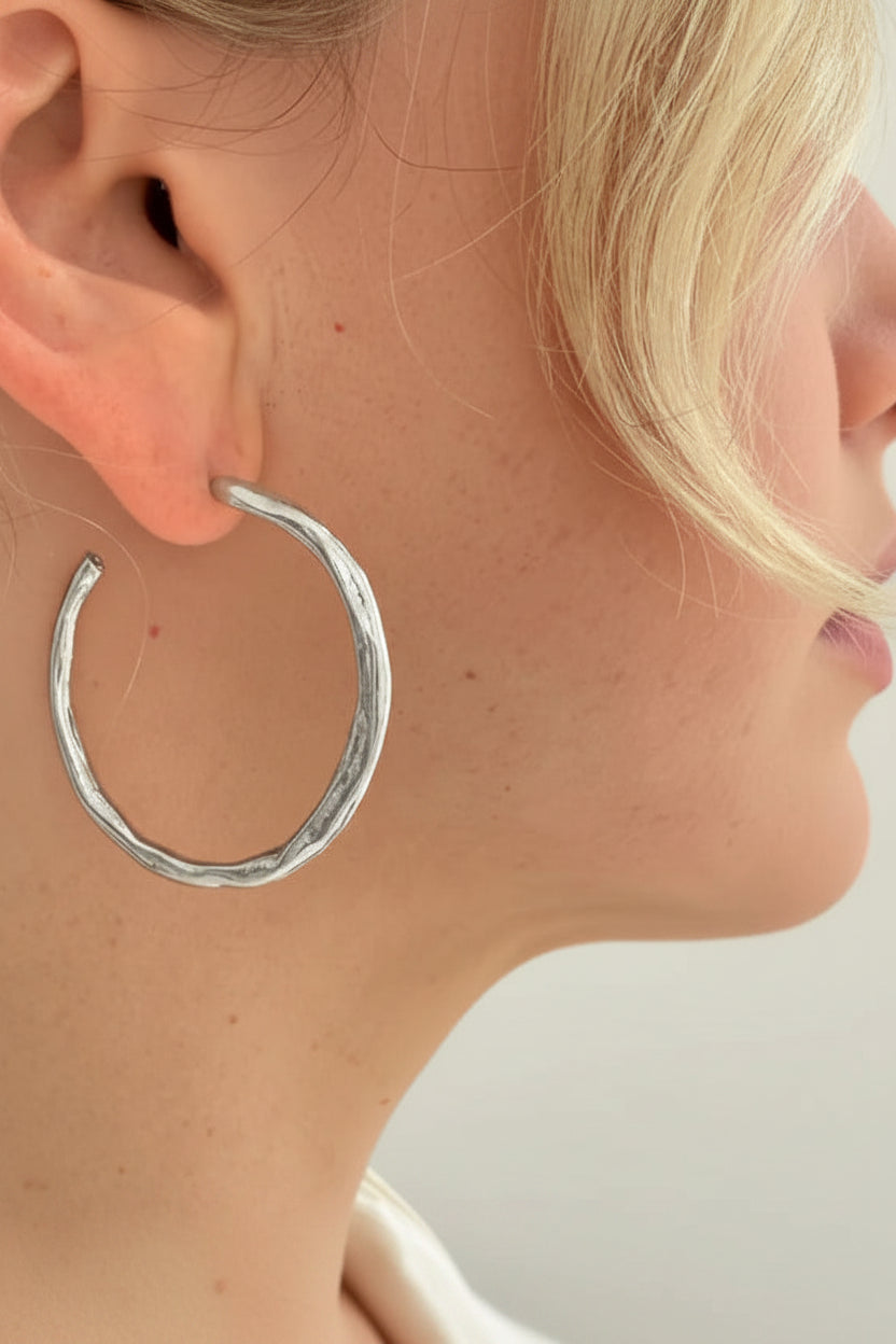 Mercurial Studio :: Silver Smush Hoops