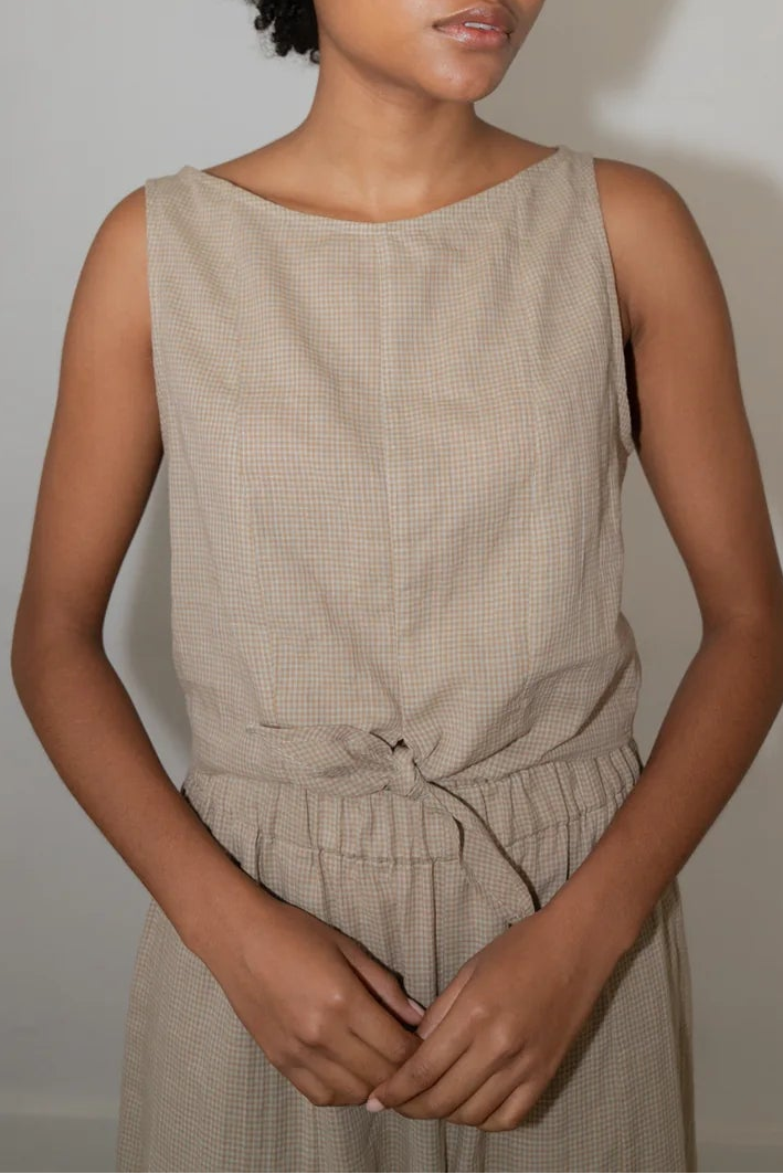 Zii Ropa :: Claude Top, Beige Check